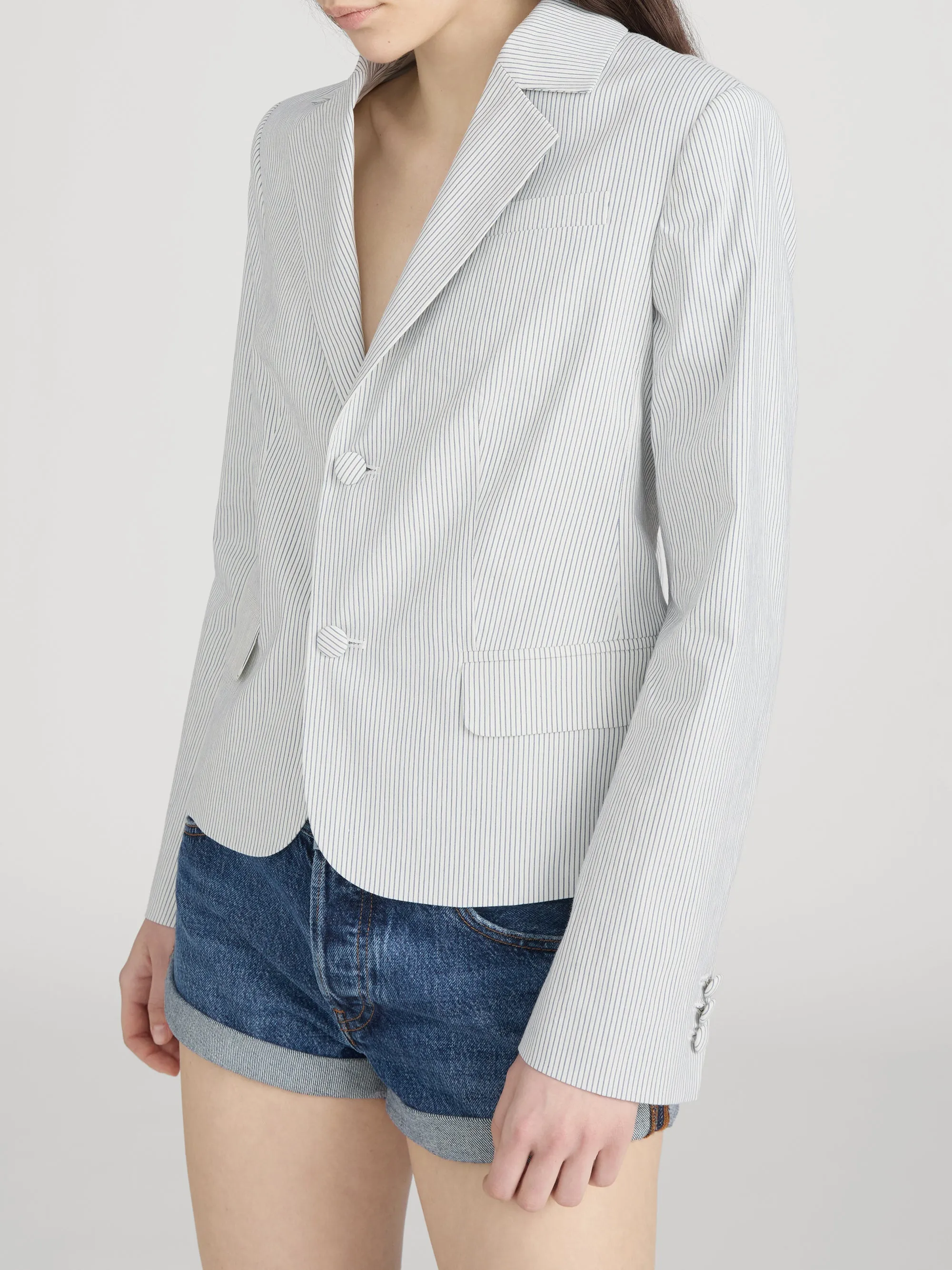 The Stripe Classic Blazer -- Navy Multi sold by Frame Denim product image thumbnail 4