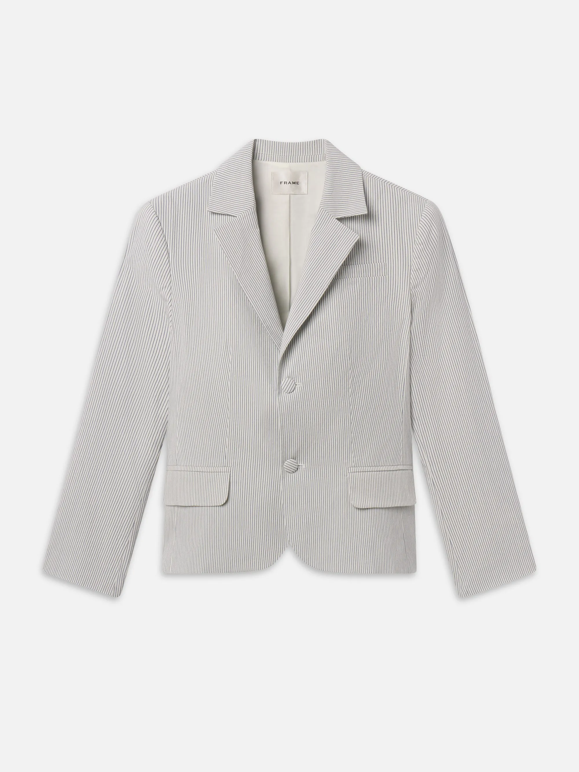 The Stripe Classic Blazer -- Navy Multi sold by Frame Denim
