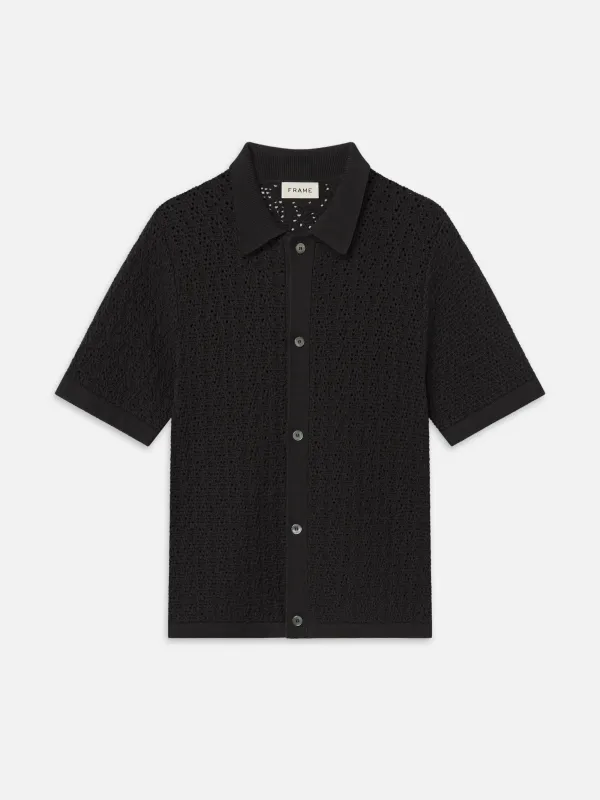 Open Stitch Cardigan -- Black made by Frame Denim
