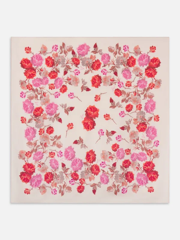 The Lucky Silk Scarf -- Light Pink Multi made by Frame Denim