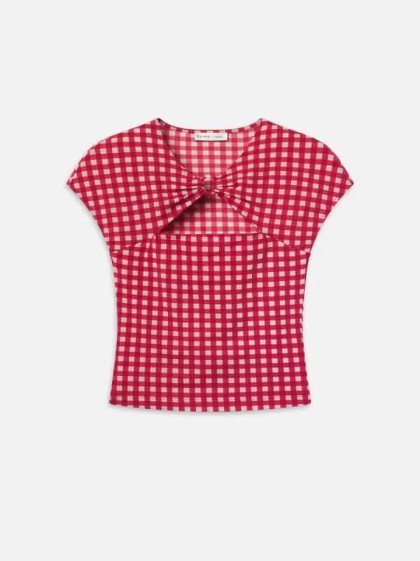 The Casino Top -- Red Check made by Frame Denim