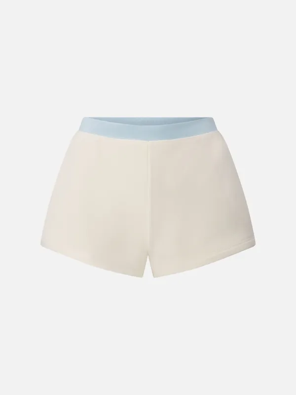 The Monte Carlo Sweatshort -- Cream Multi made by Frame Denim