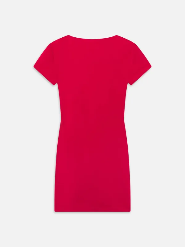 The Monaco Mini Dress -- Red made by Frame Denim