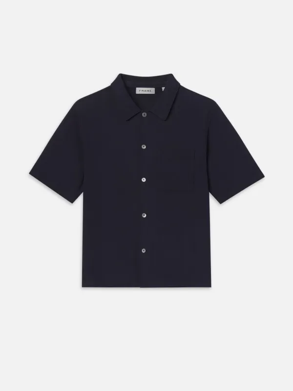 Textured S/S Shirt -- Navy made by Frame Denim