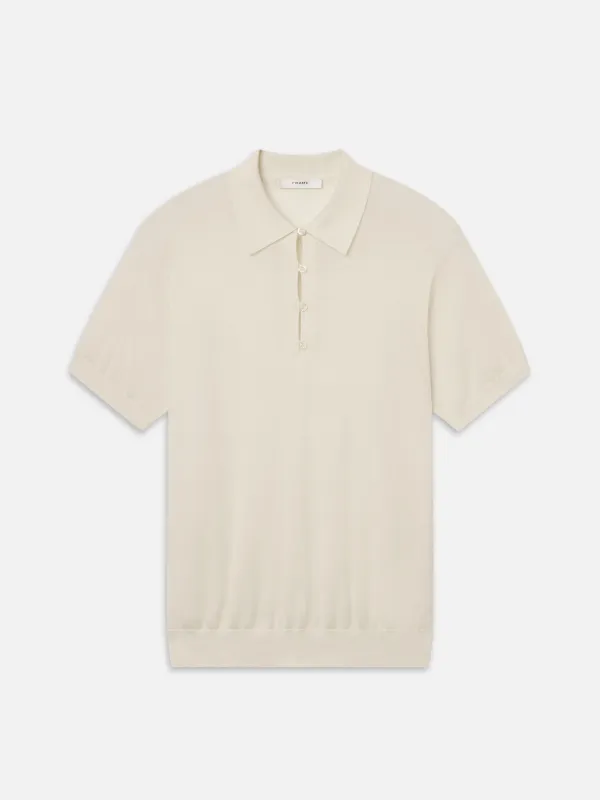 The Cashmere Polo -- Cream made by Frame Denim