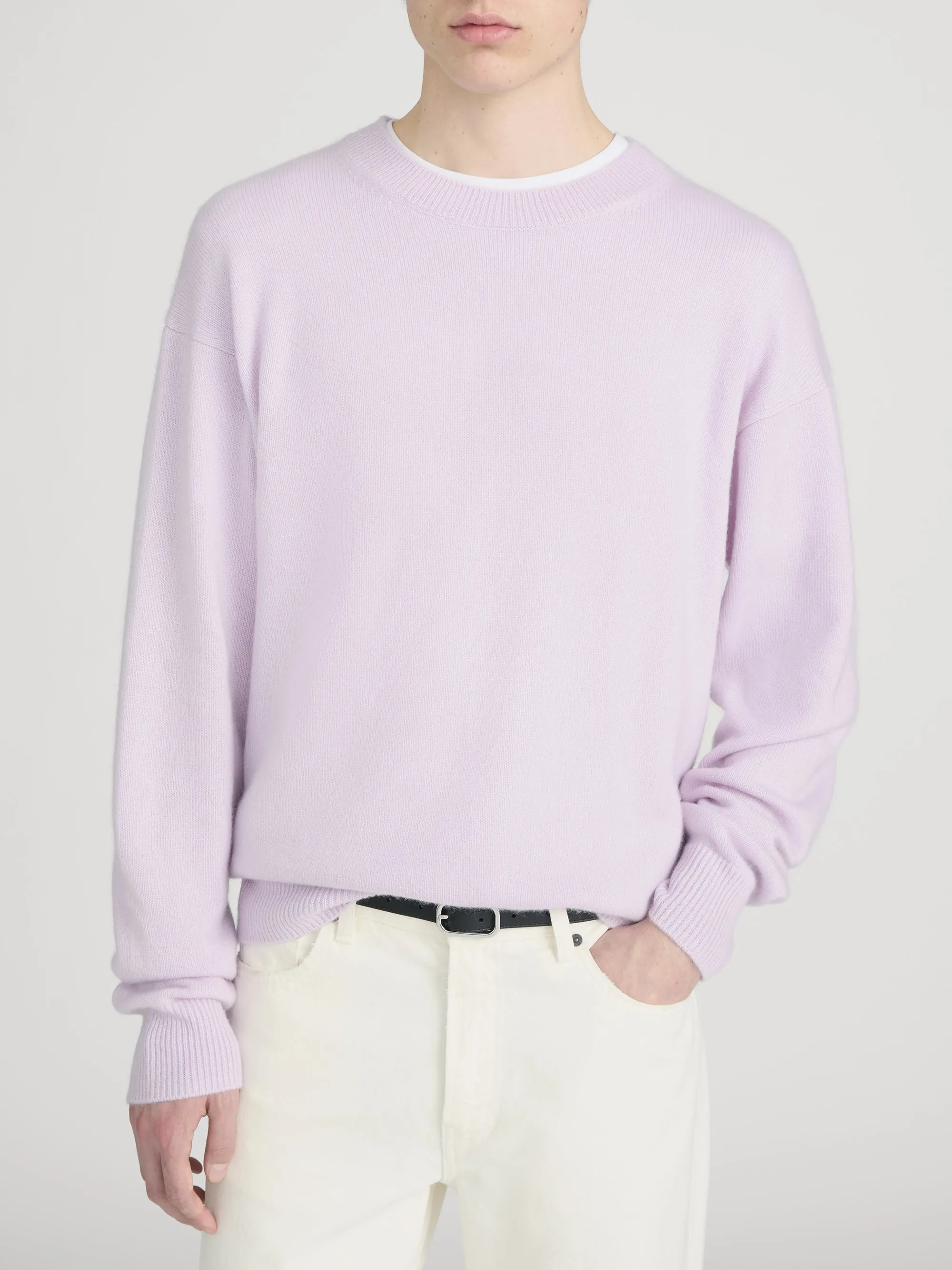 Lightweight Cashmere Crewneck -- Pale Purple sold by Frame Denim product image thumbnail 3