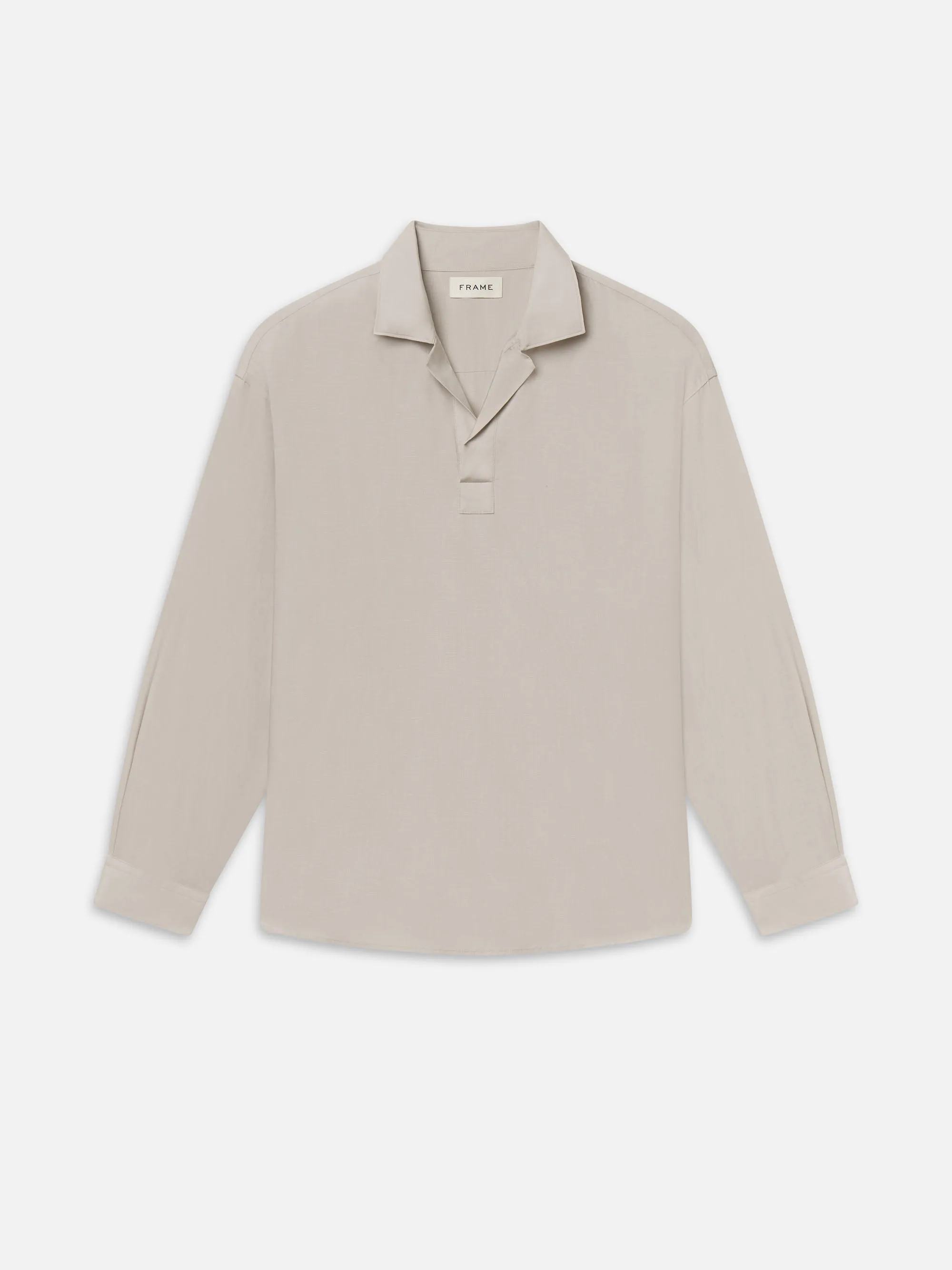 Linen Henley Shirt -- Dusty Beige sold by Frame Denim