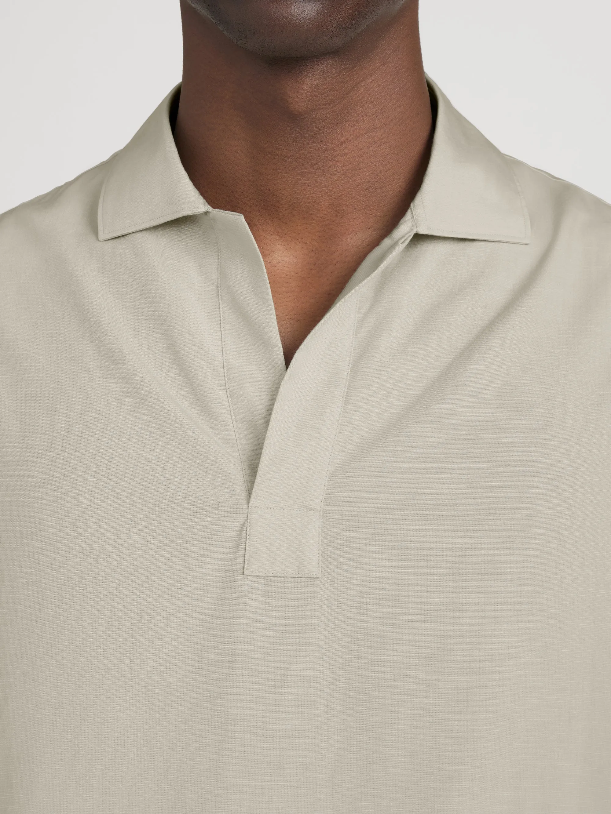 Linen Henley Shirt -- Dusty Beige sold by Frame Denim product image thumbnail 5