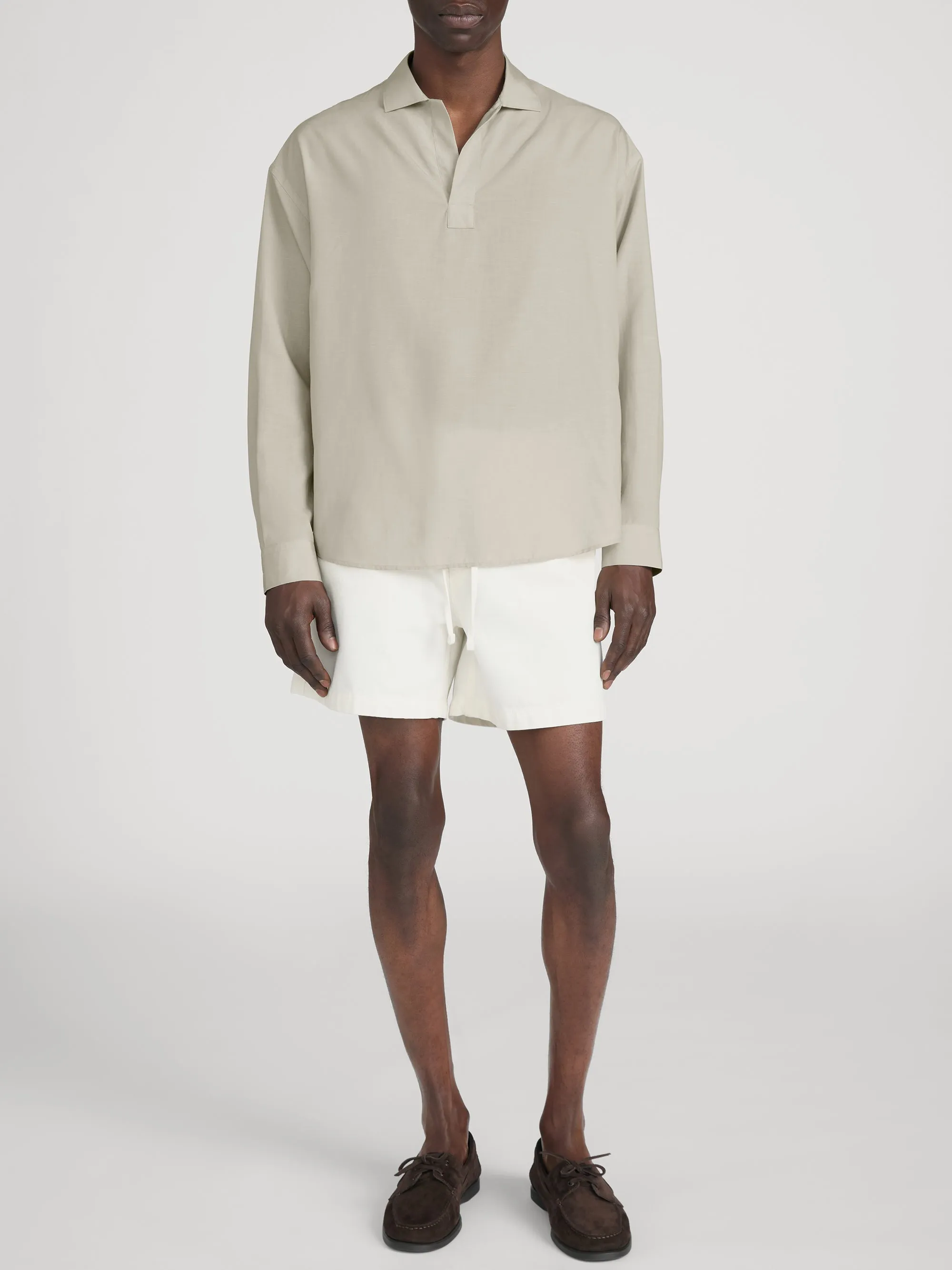 Linen Henley Shirt -- Dusty Beige sold by Frame Denim product image thumbnail 2