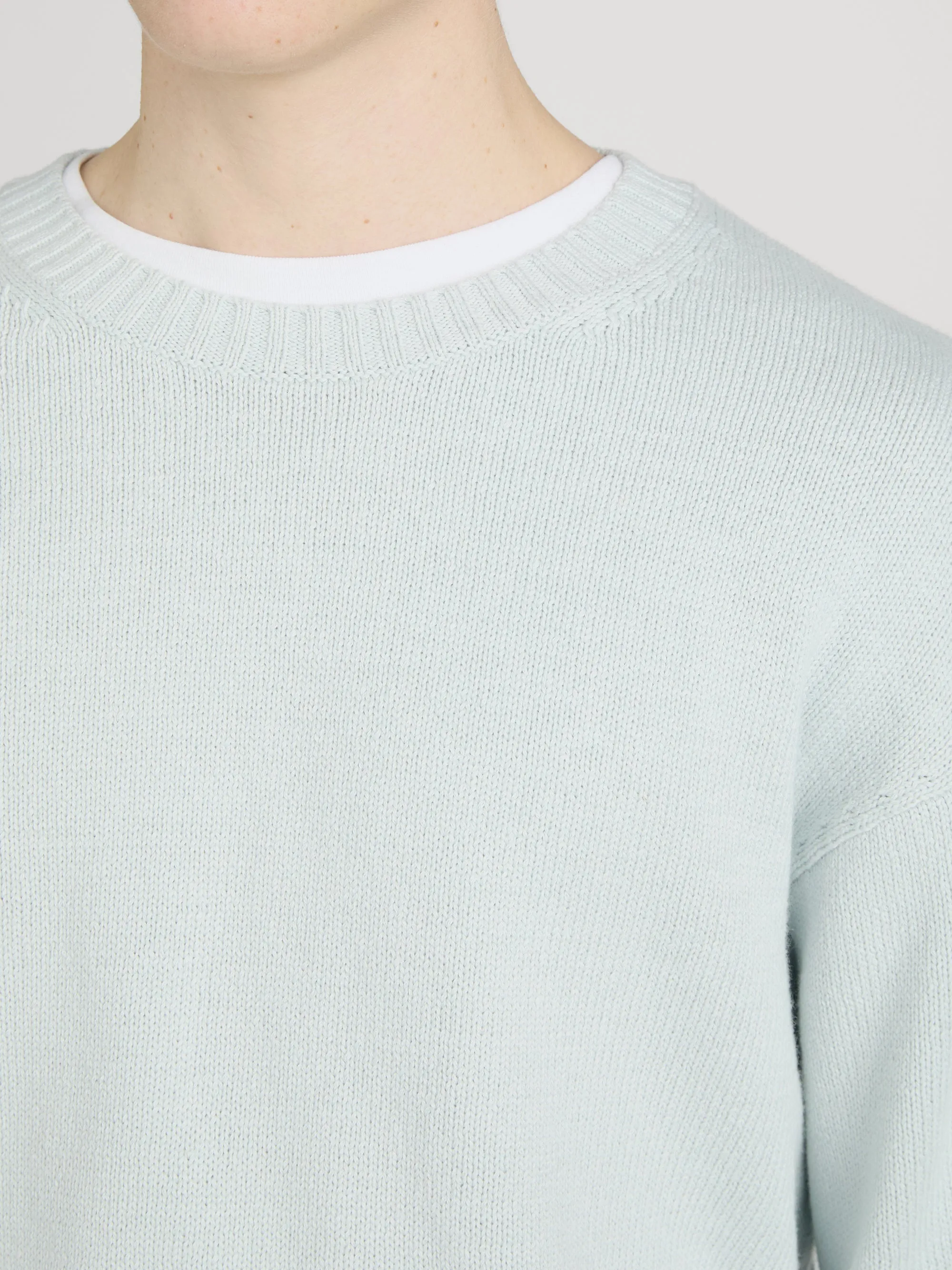 Cotton Silk Crewneck Sweater -- Pale Blue sold by Frame Denim product image thumbnail 4