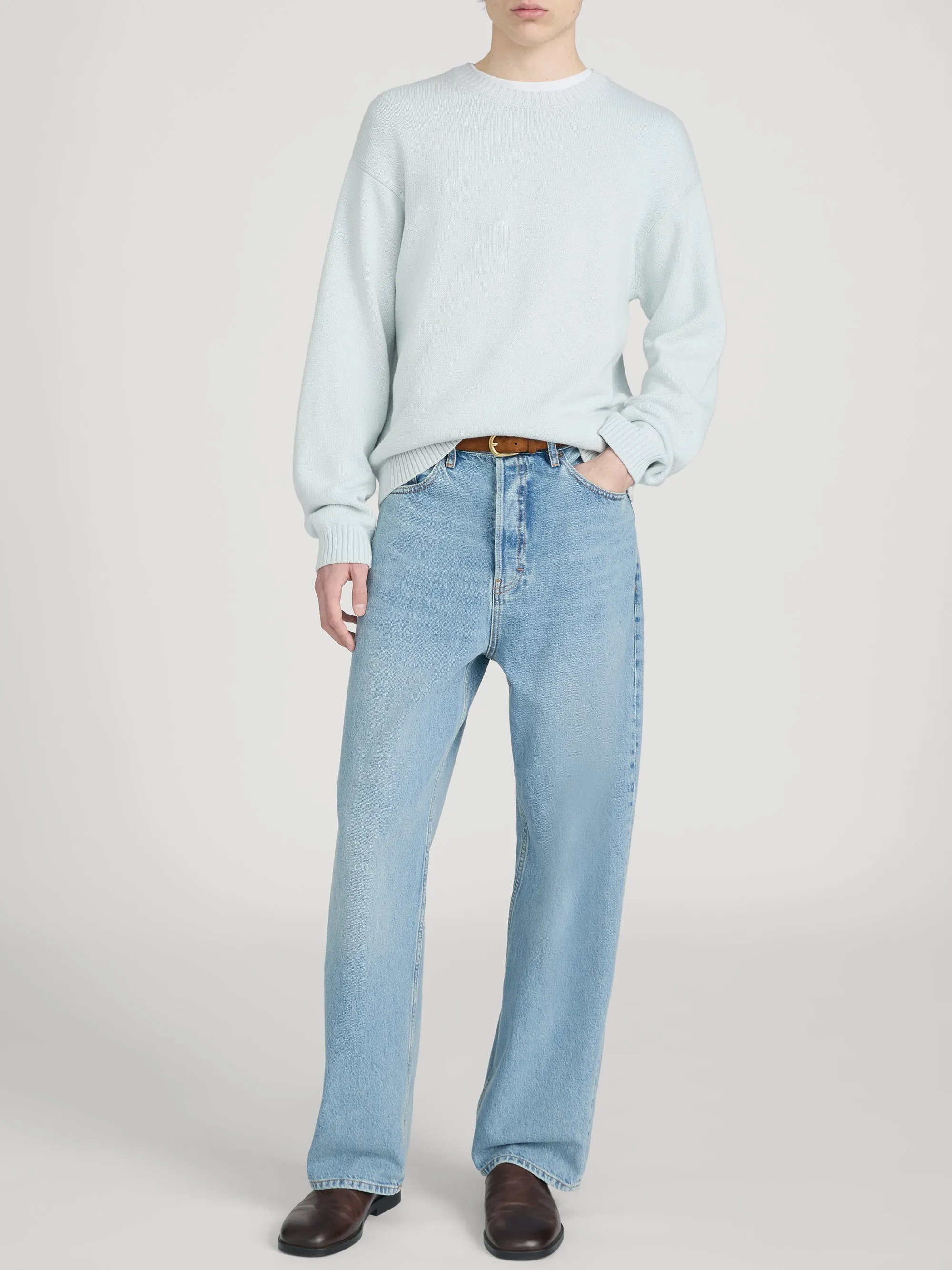 Cotton Silk Crewneck Sweater -- Pale Blue sold by Frame Denim product image thumbnail 2