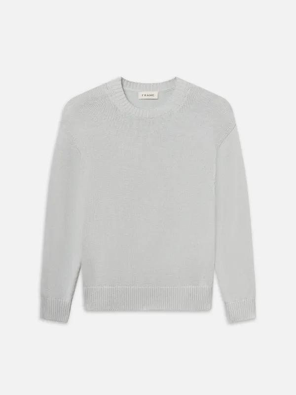 Cotton Silk Crewneck Sweater -- Pale Blue made by Frame Denim
