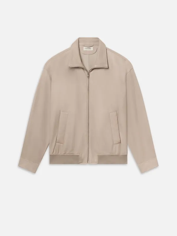 Leather Bomber Jacket -- Dusty Beige made by Frame Denim