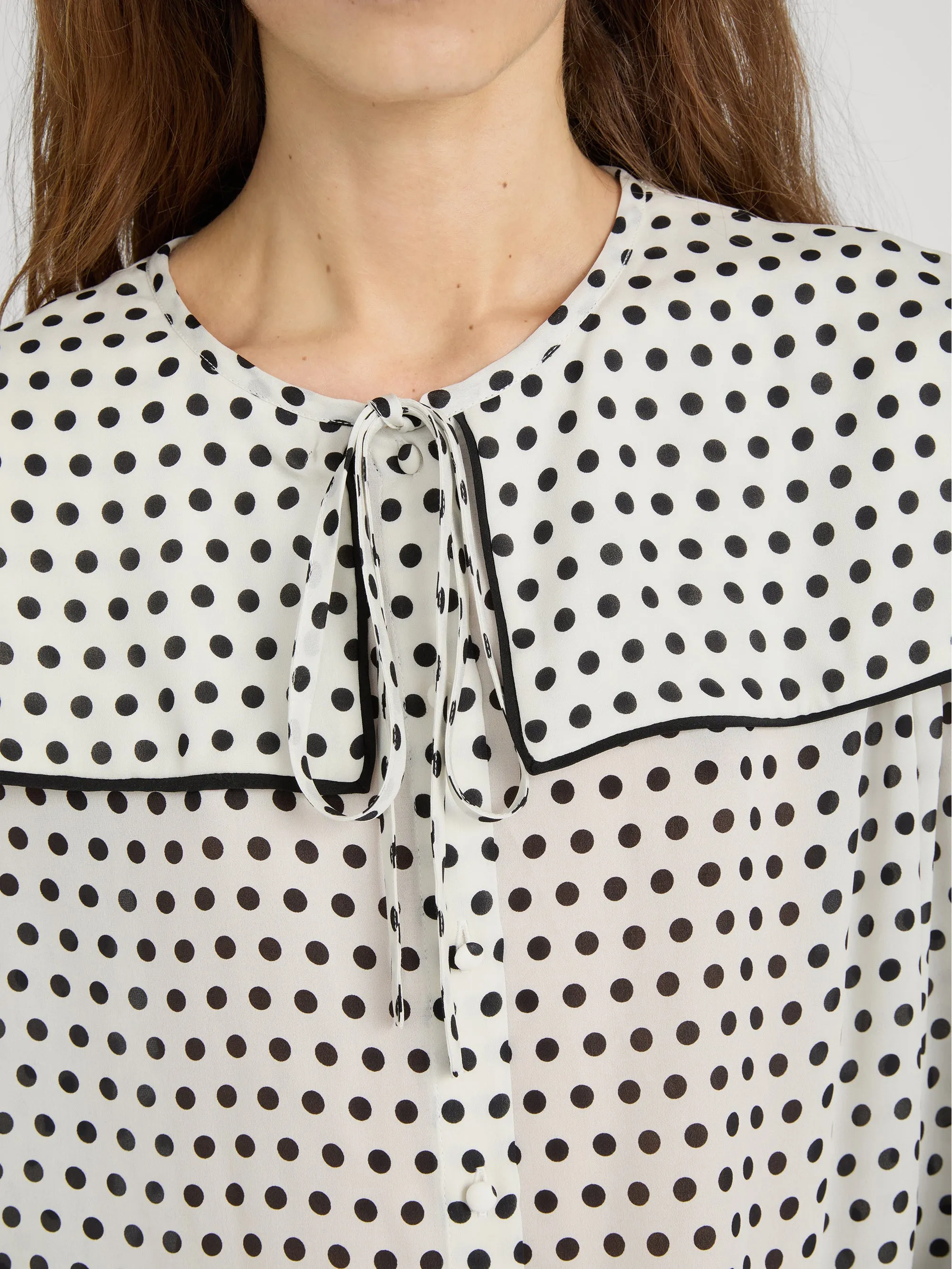 The Polka Dot Fleet Blouse -- Cream sold by Frame Denim product image thumbnail 5