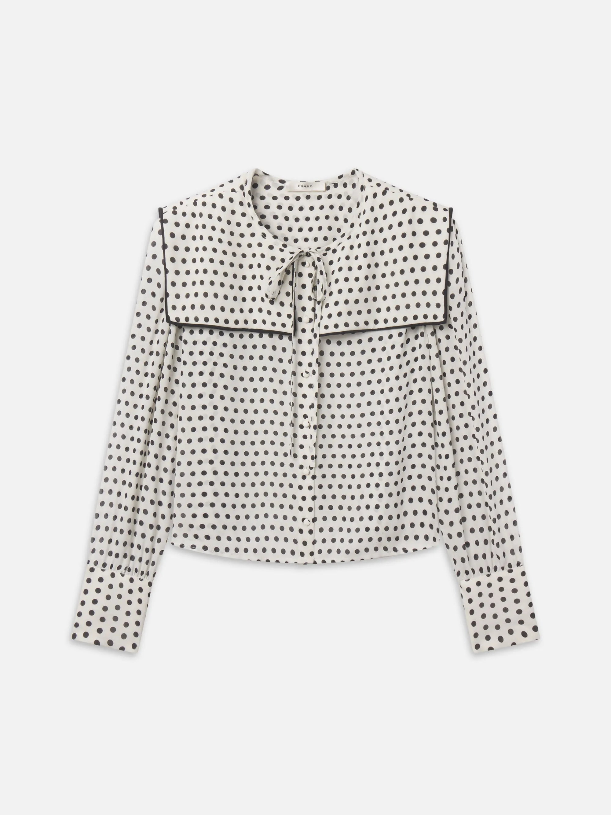 The Polka Dot Fleet Blouse -- Cream sold by Frame Denim