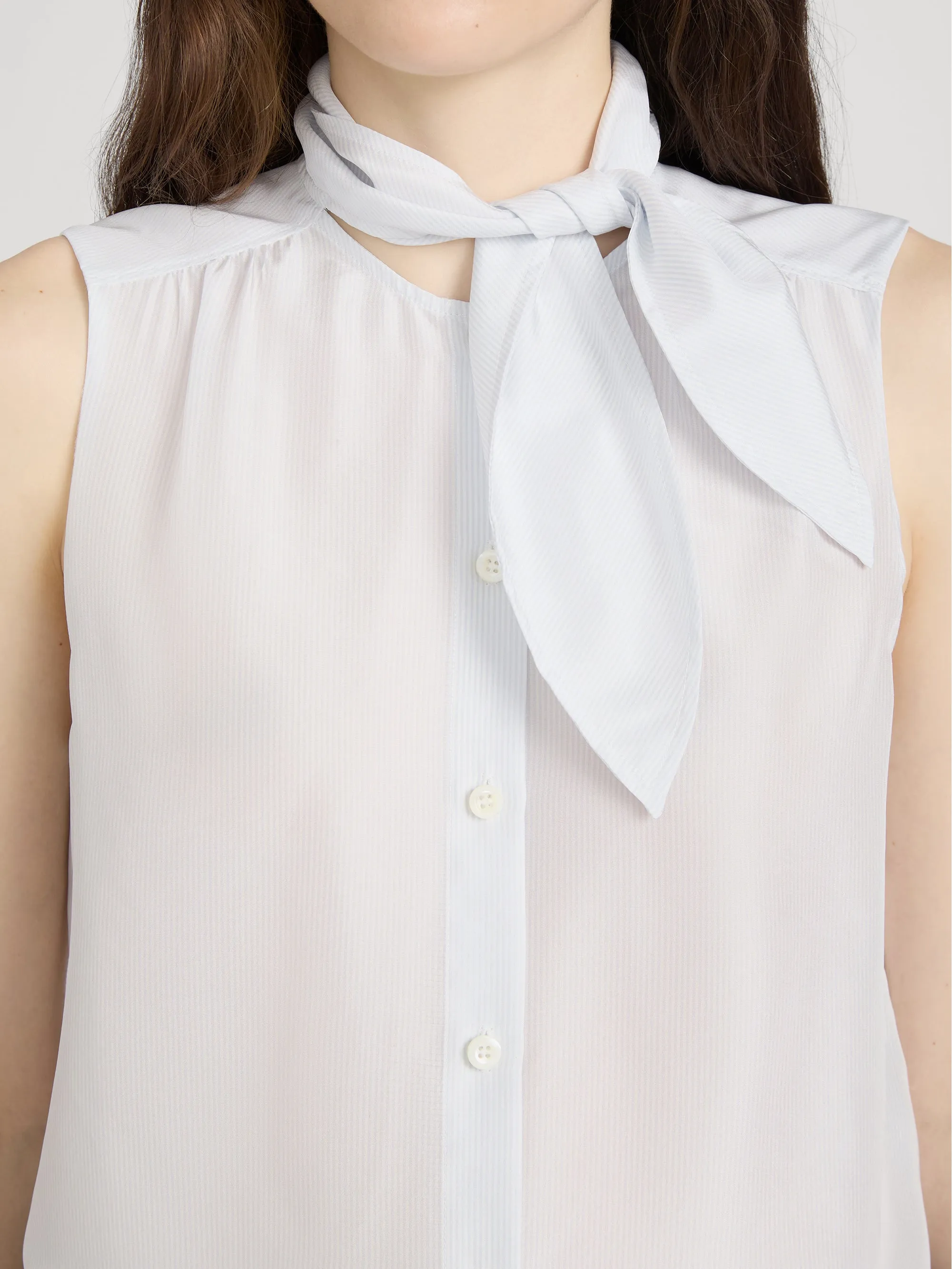 The Novelist Tie Tank -- Chambray Blue Multi sold by Frame Denim product image thumbnail 5