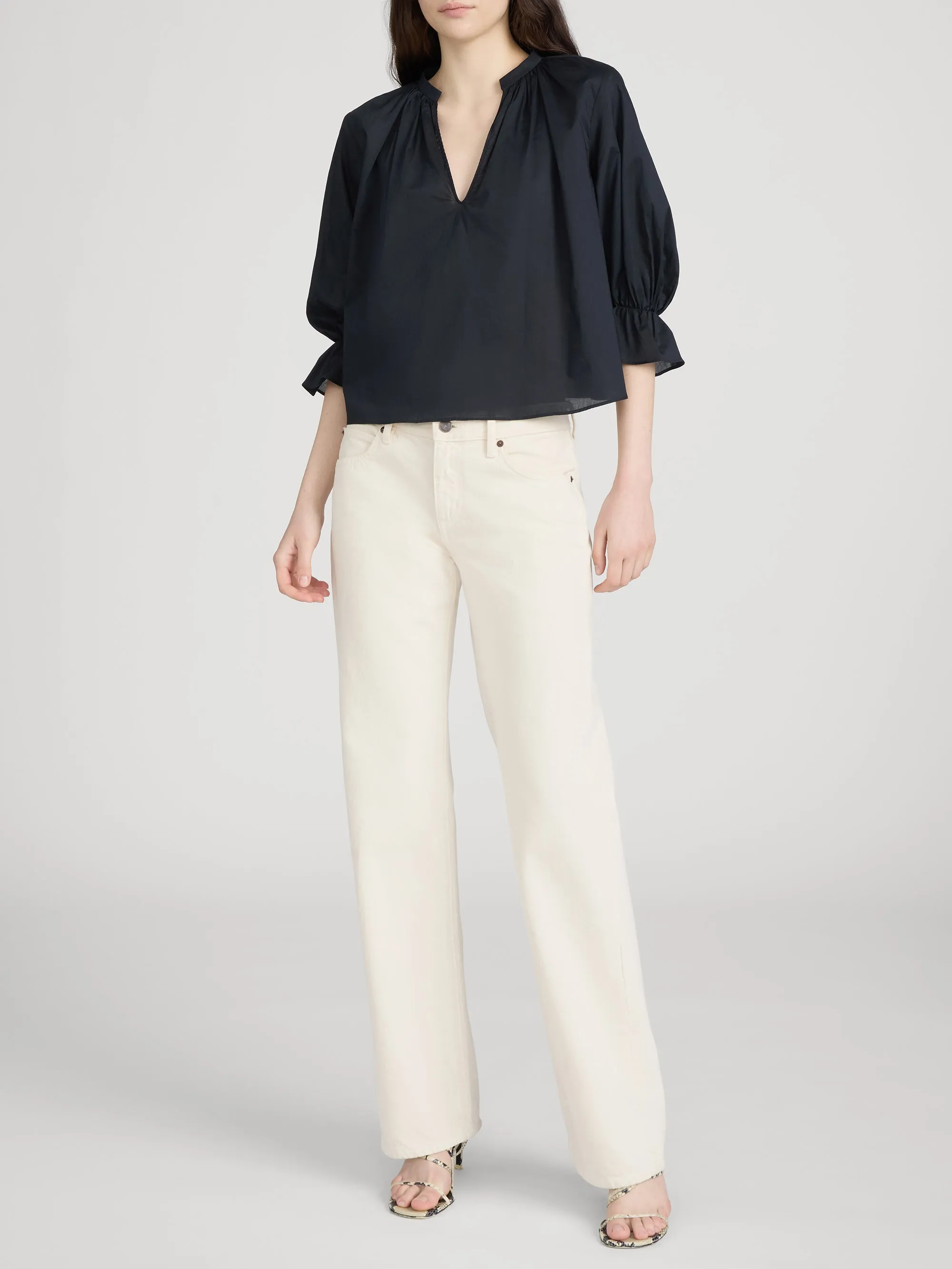 The Poet Blouse -- Navy sold by Frame Denim product image thumbnail 2