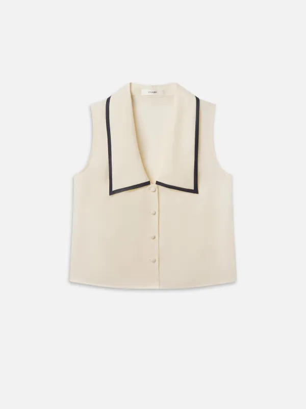 The Cabana Top -- Cream Multi made by Frame Denim