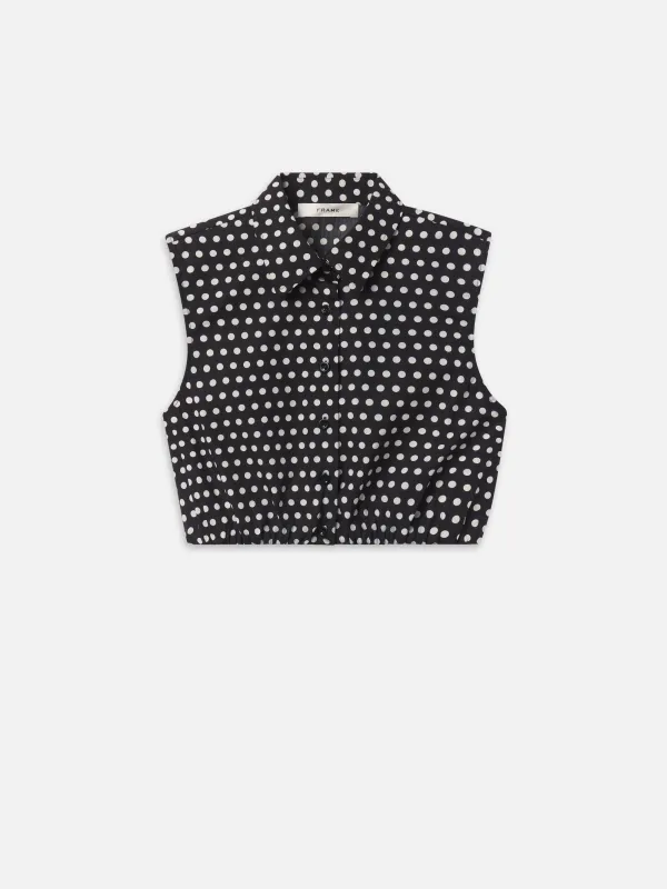 The Polka Dot Top -- Black Multi made by Frame Denim