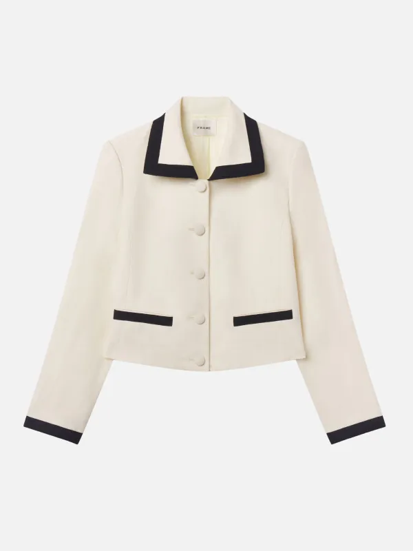 The Cabana Jacket -- Cream Multi made by Frame Denim