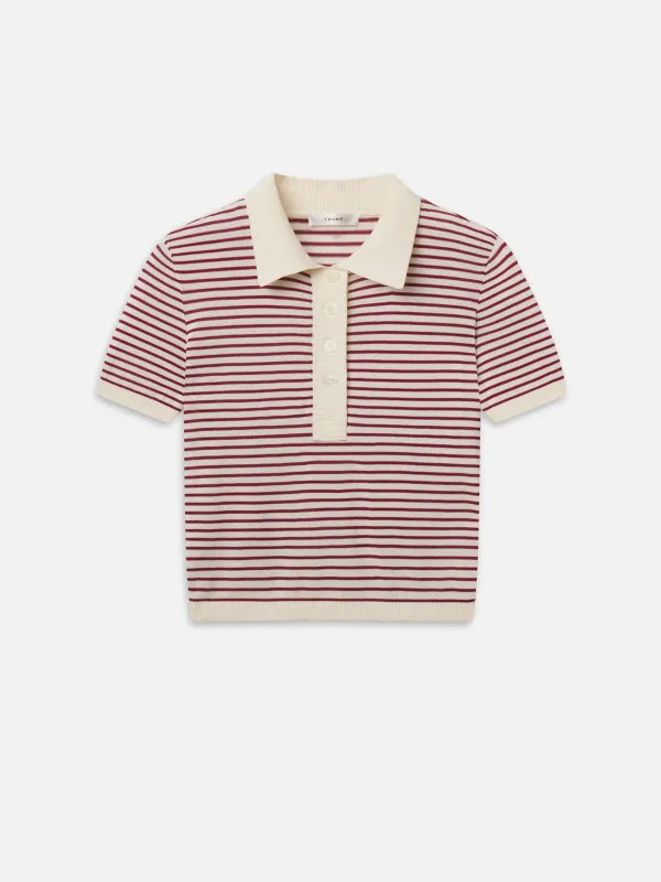 The Graduate Polo -- Cream Multi made by Frame Denim