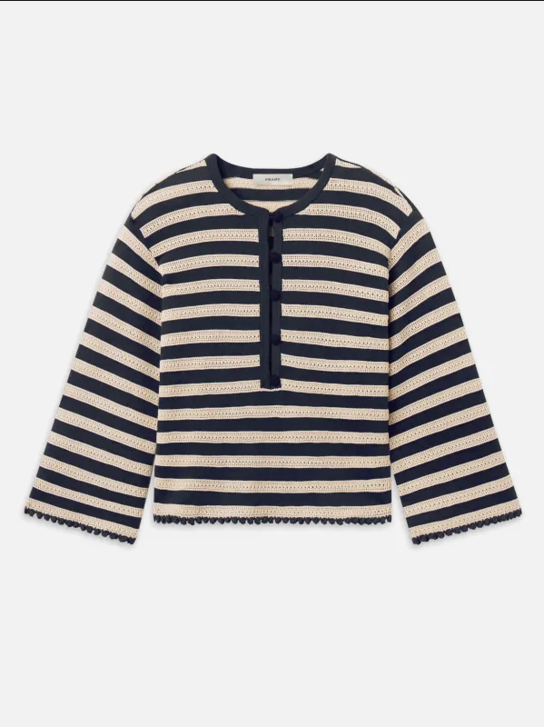 The Captain Pullover -- Cream Multi made by Frame Denim