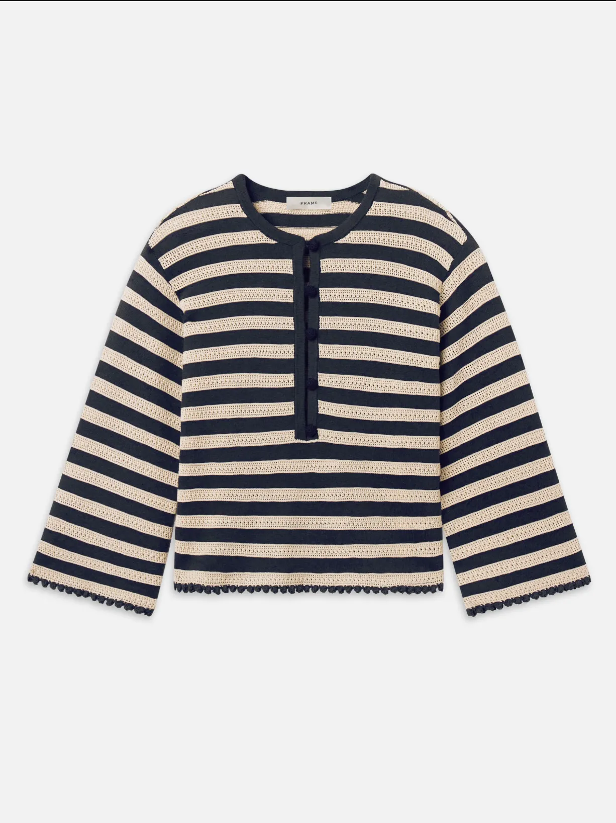 The Captain Pullover -- Cream Multi sold by Frame Denim
