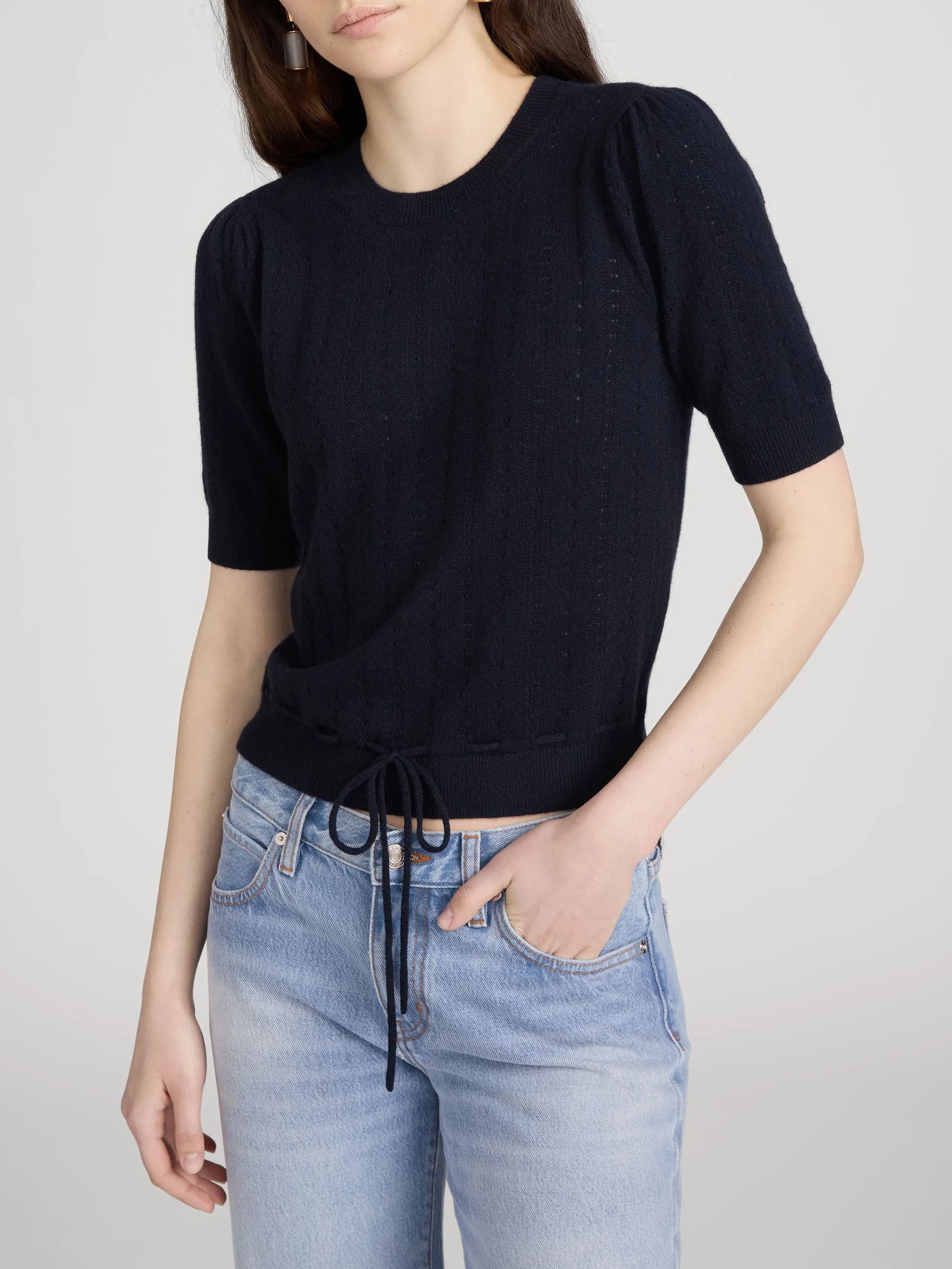 The Cashmere Charm Sweater -- Navy sold by Frame Denim product image thumbnail 4