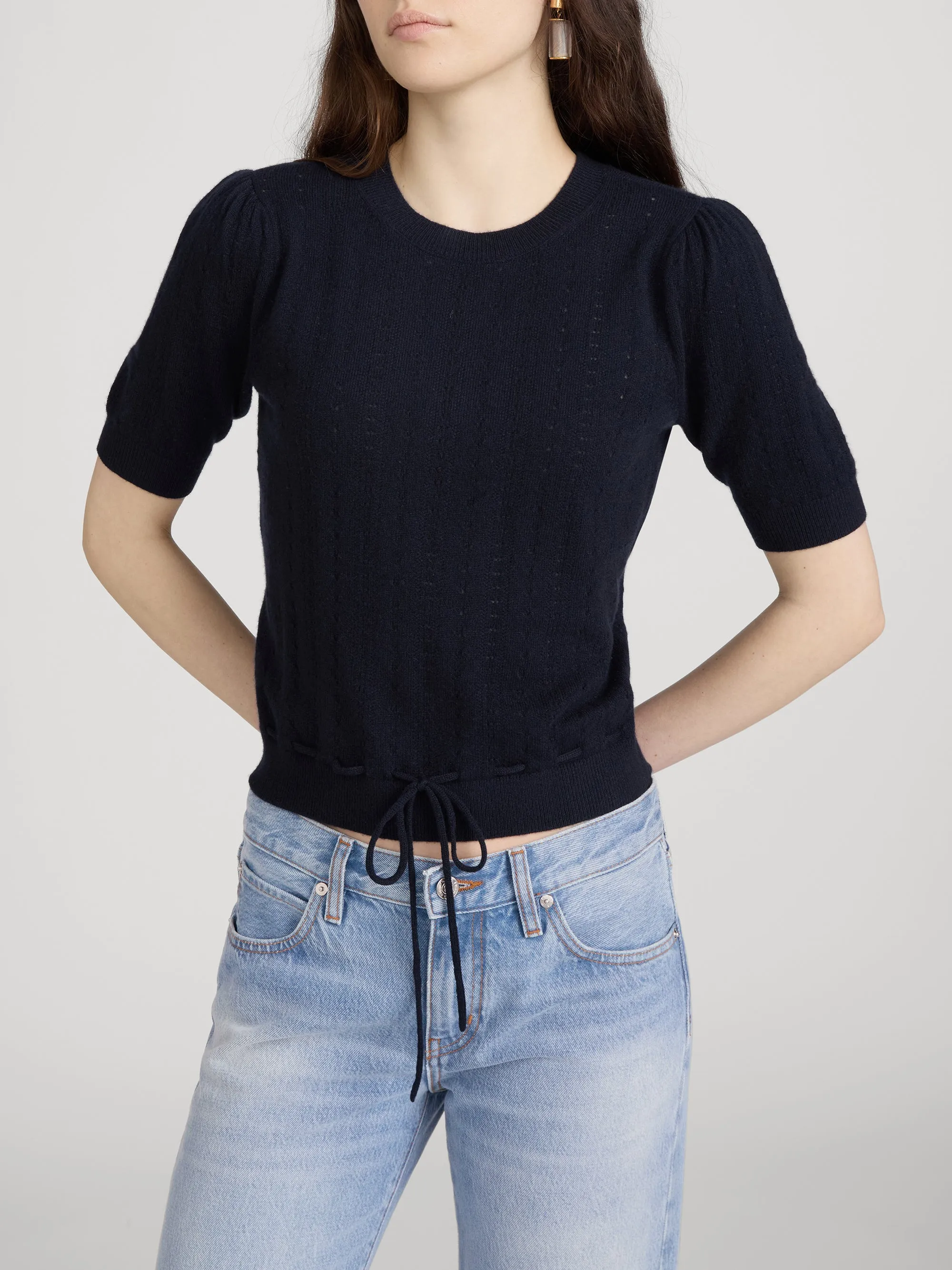 The Cashmere Charm Sweater -- Navy sold by Frame Denim product image thumbnail 3