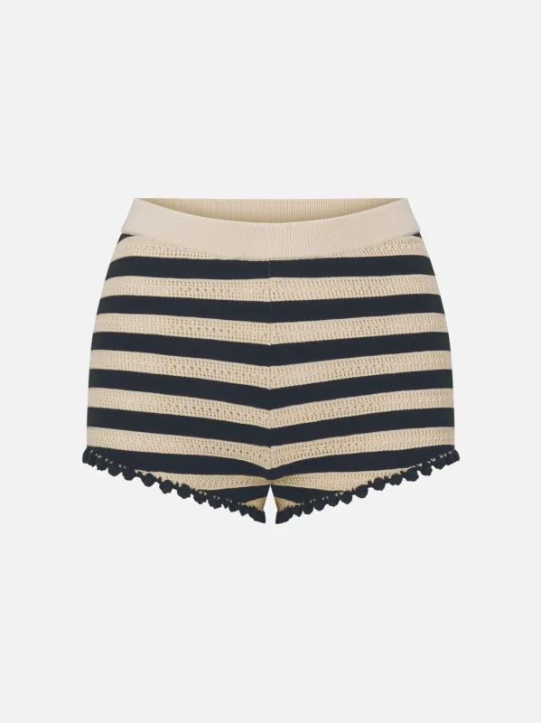 The Crochet Captain Short -- Cream Multi made by Frame Denim