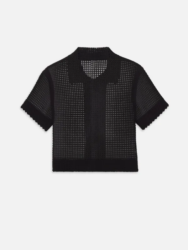 The Crochet Top -- Black made by Frame Denim