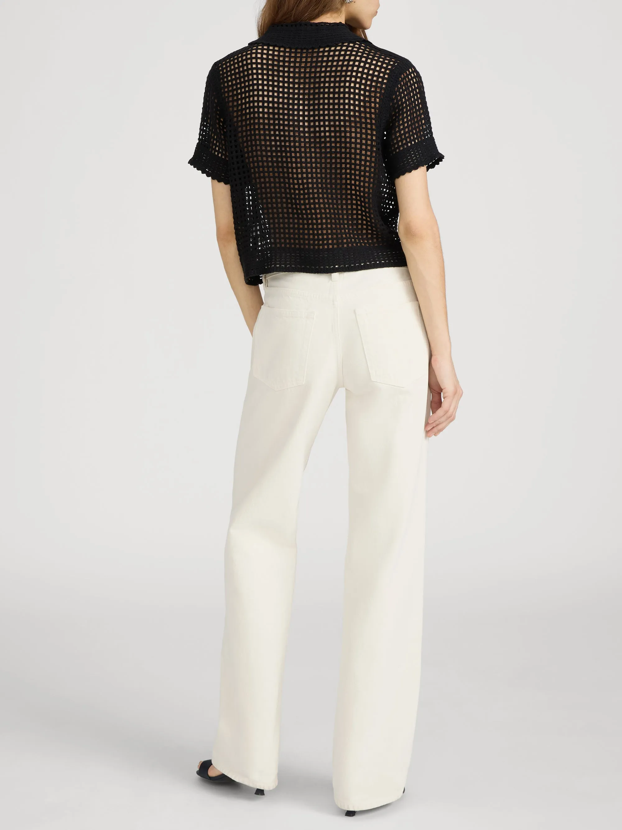 The Crochet Top -- Black sold by Frame Denim product image thumbnail 3