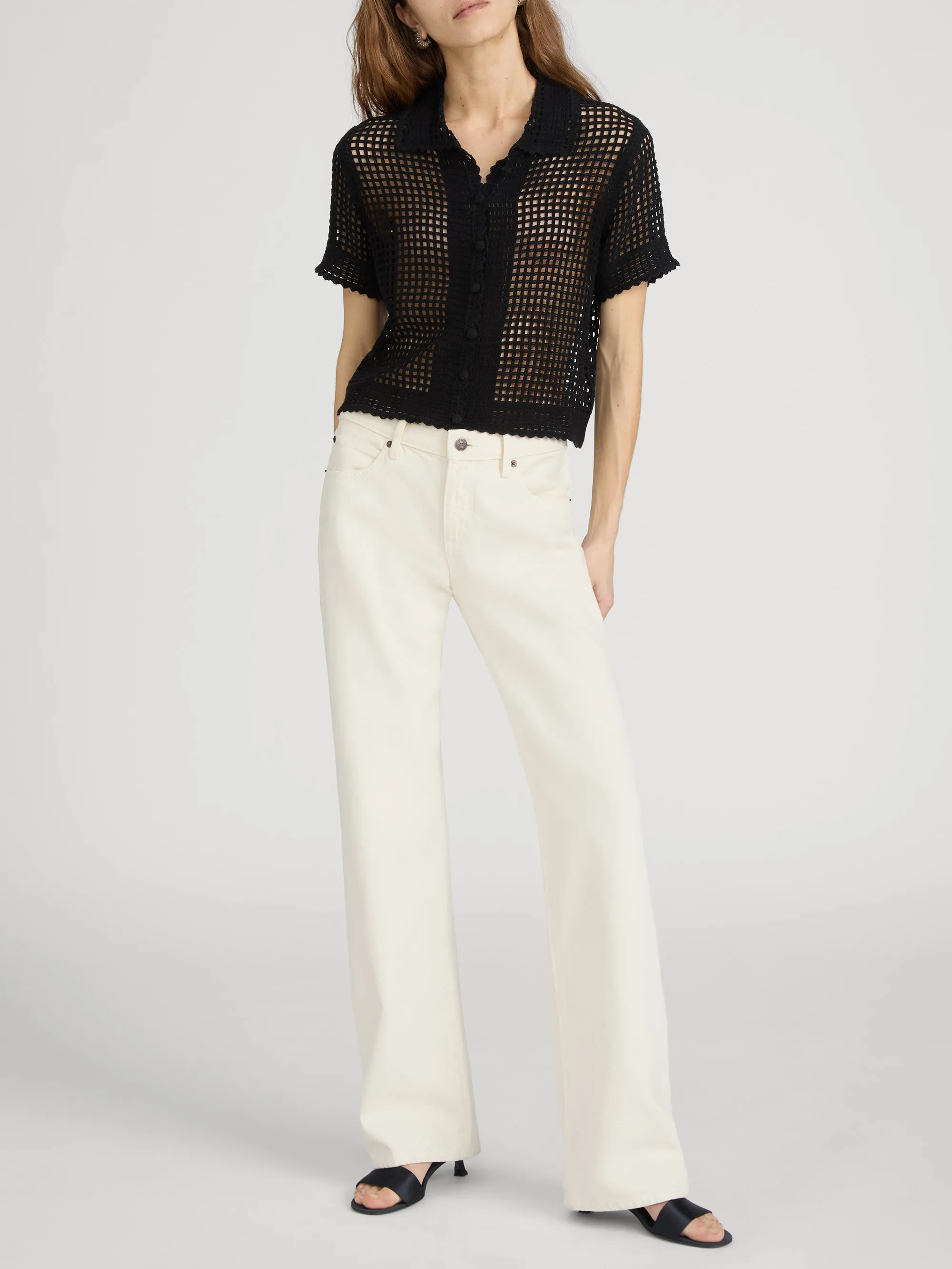 The Crochet Top -- Black sold by Frame Denim product image thumbnail 2
