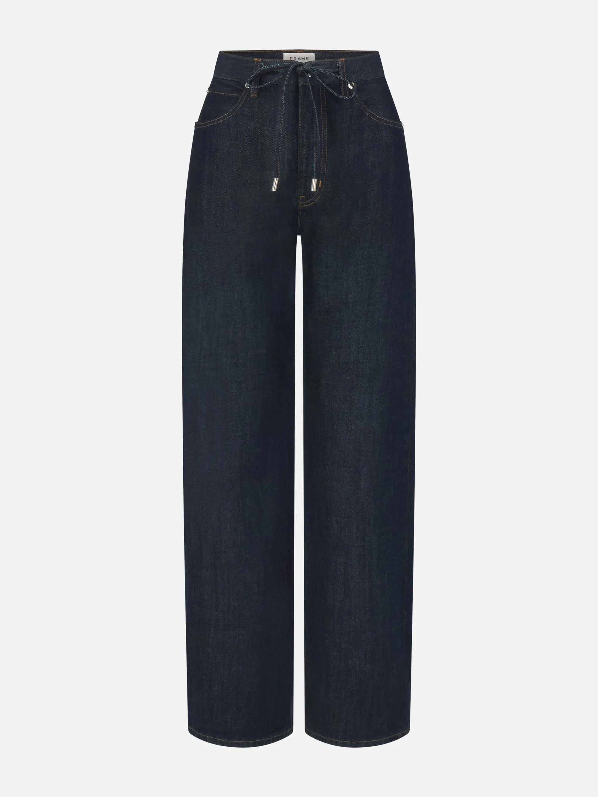 The Off Duty Drawstring Bow -- Rinse sold by Frame Denim