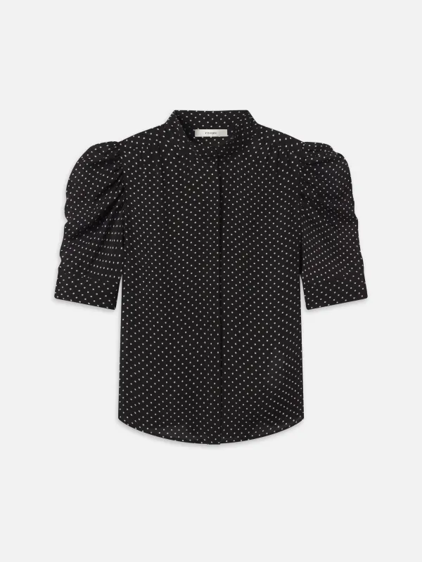 The Gillian Top -- Black Multi made by Frame Denim