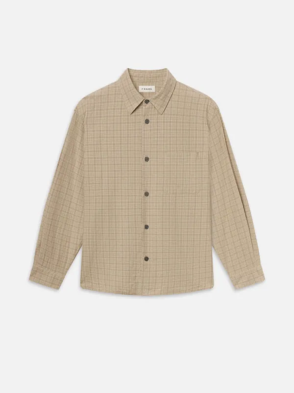 Linen Blend Plaid Shirt made by Frame Denim