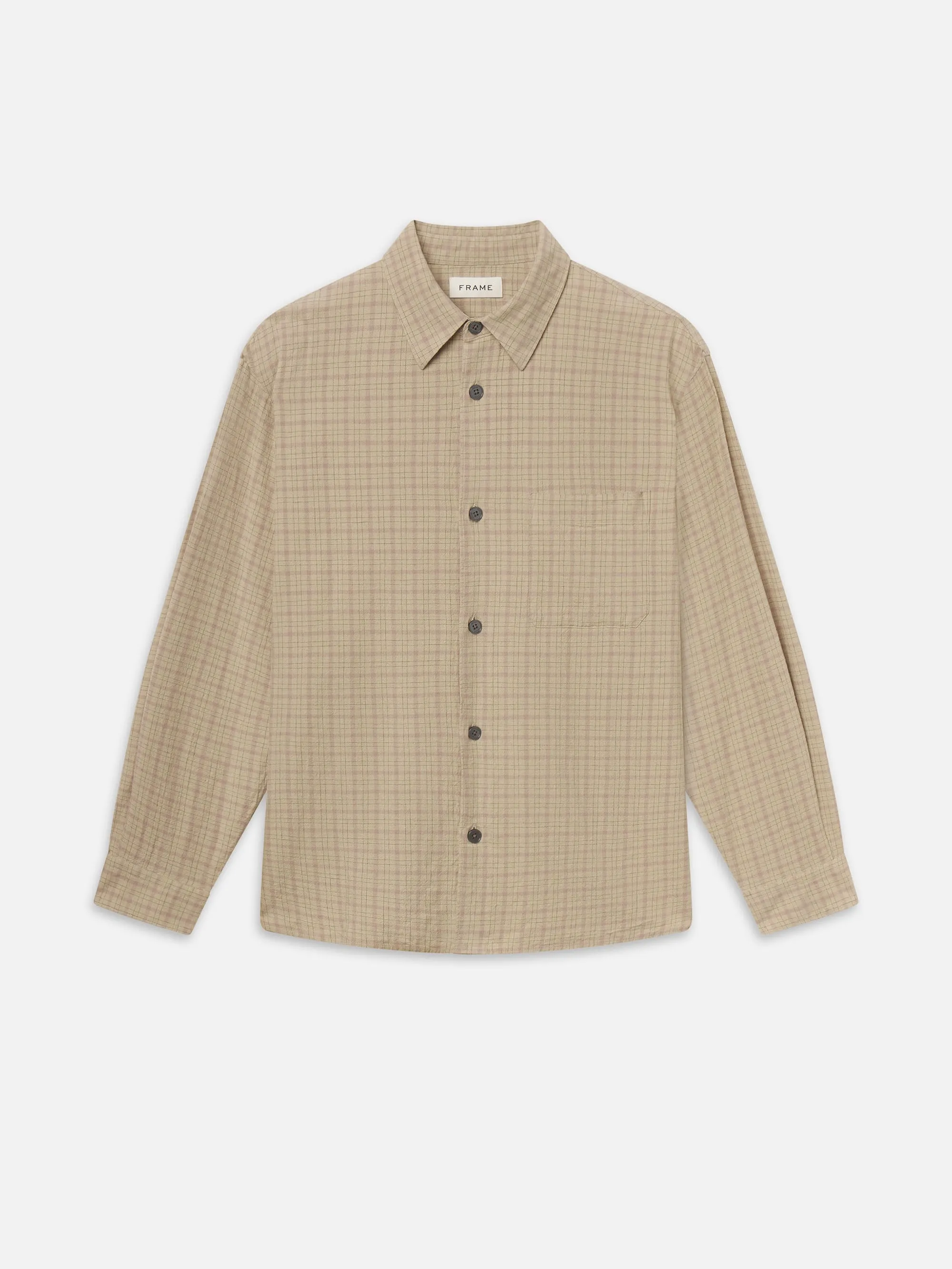 Linen Blend Plaid Shirt sold by Frame Denim