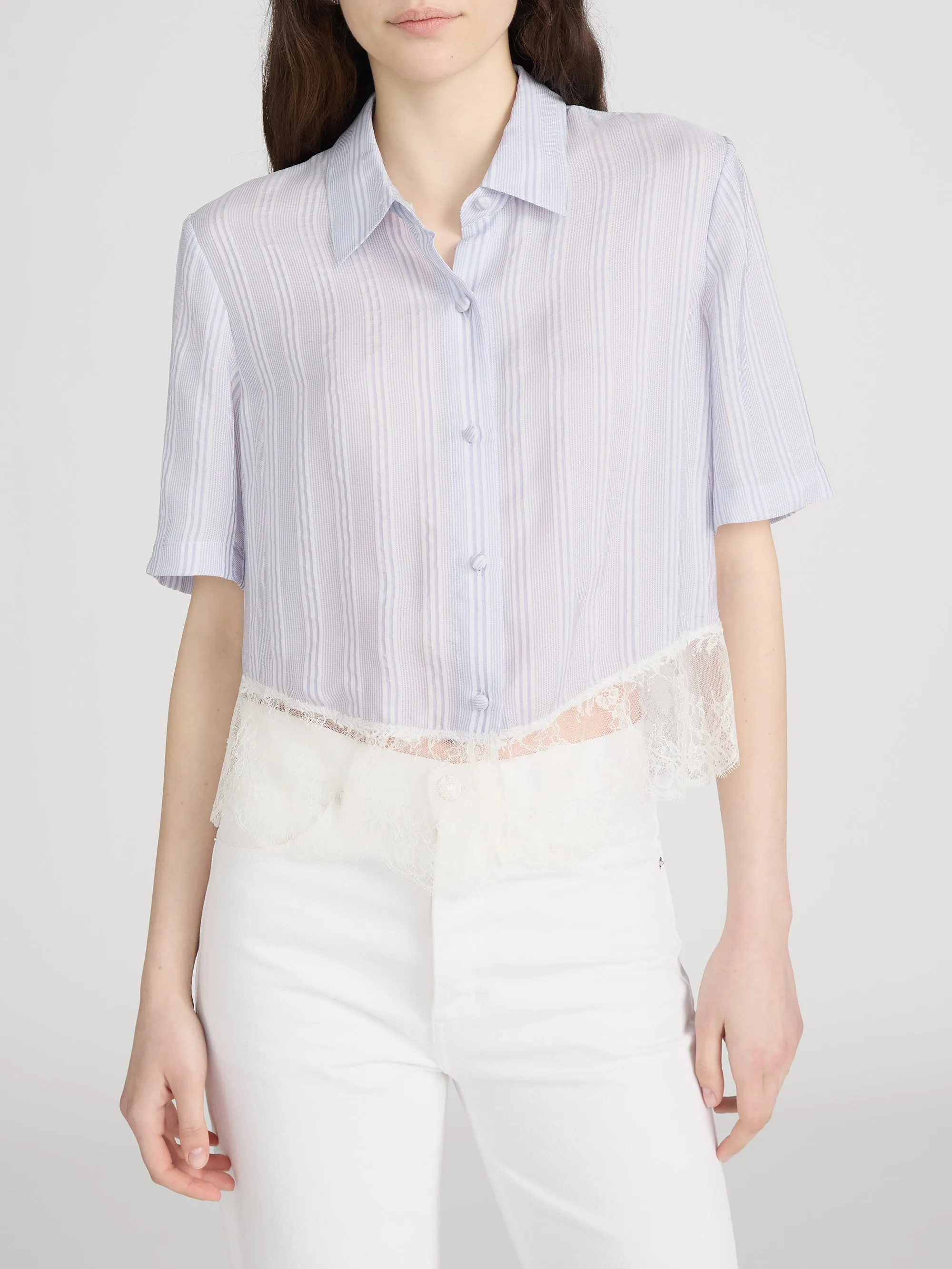 The Stripe Lace Shirt -- Chambray Multi sold by Frame Denim product image thumbnail 3