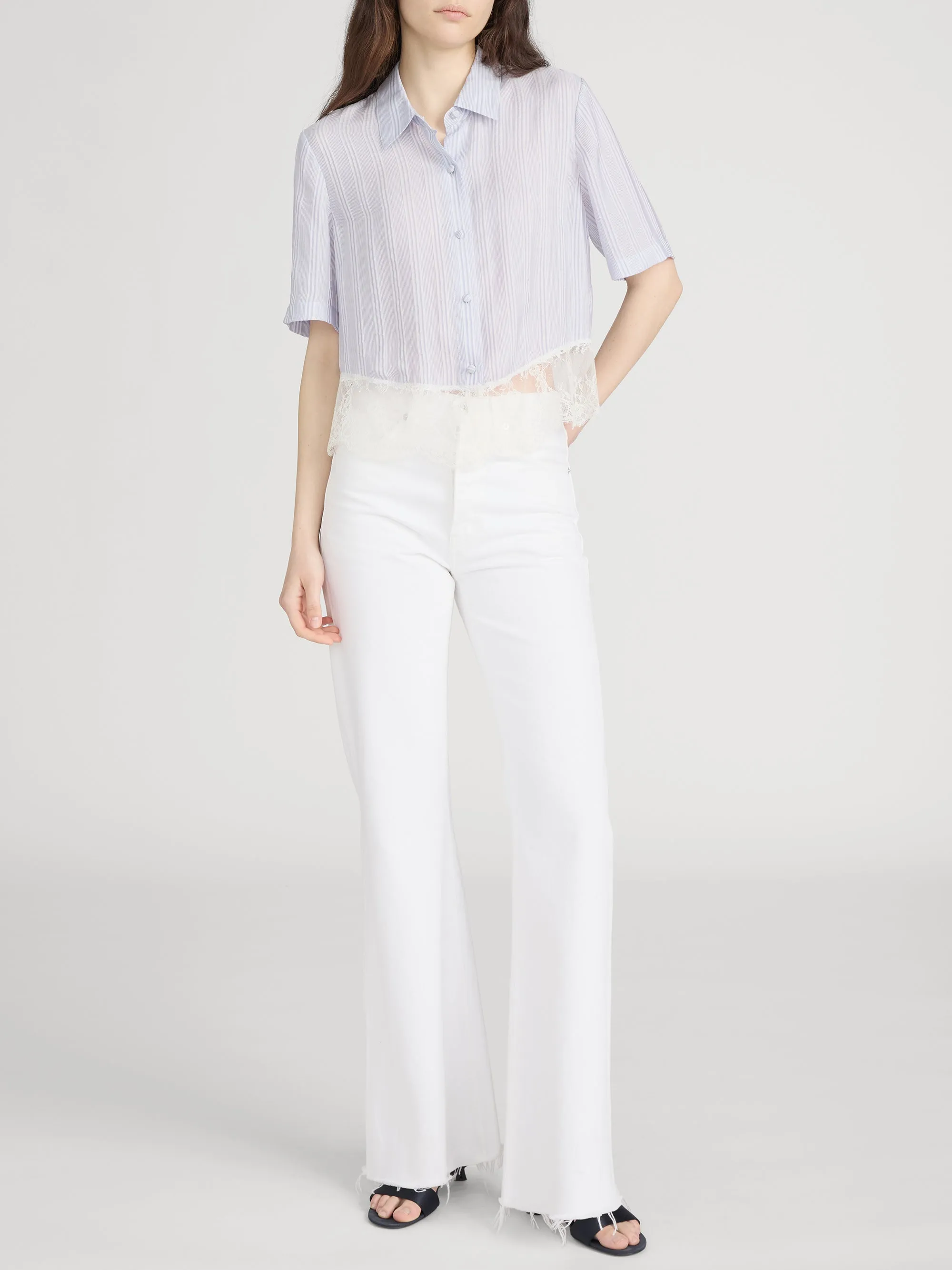The Stripe Lace Shirt -- Chambray Multi sold by Frame Denim product image thumbnail 2