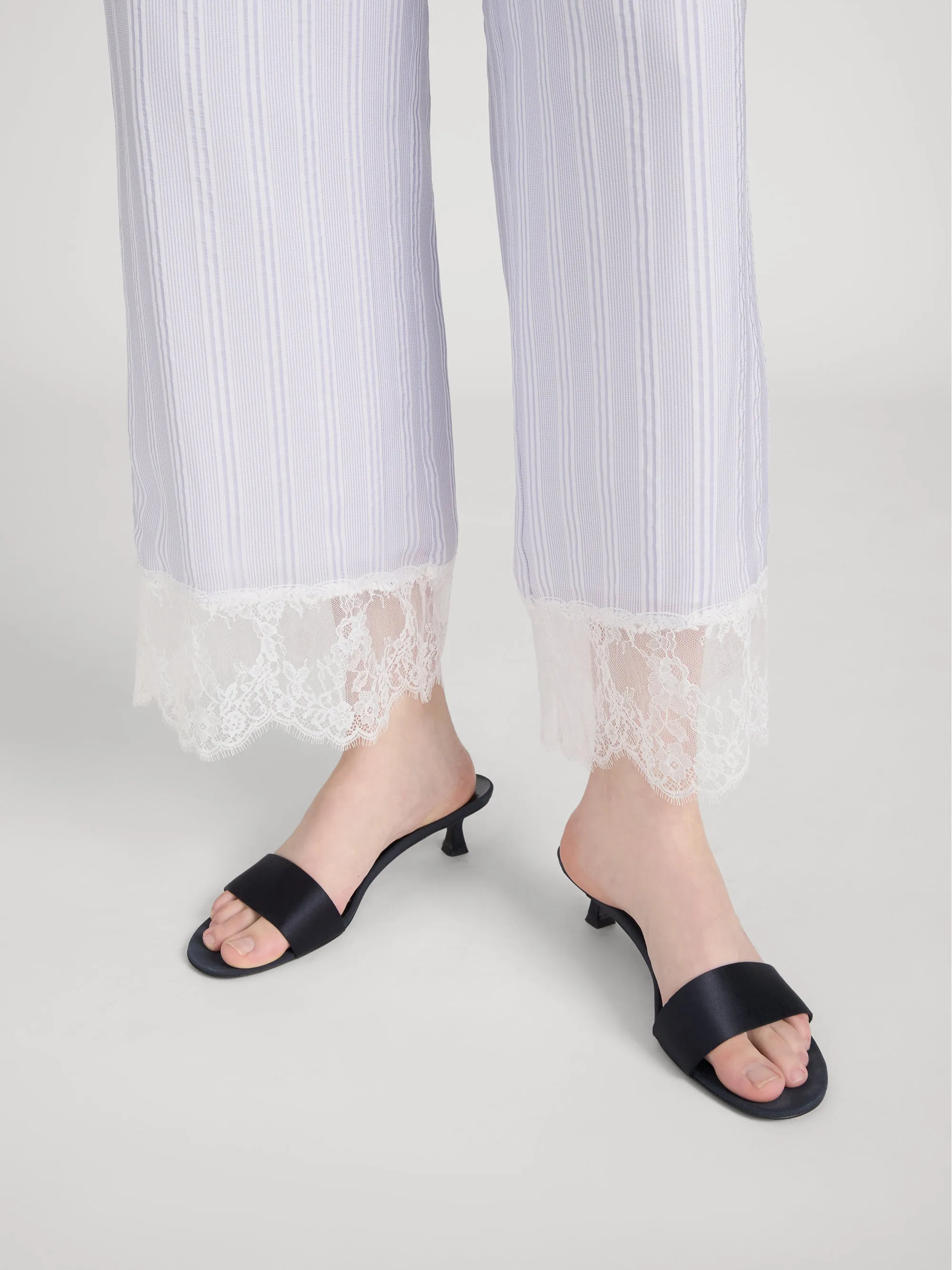 The Stripe Lace Lounge Pant -- Chambray Multi sold by Frame Denim product image thumbnail 5