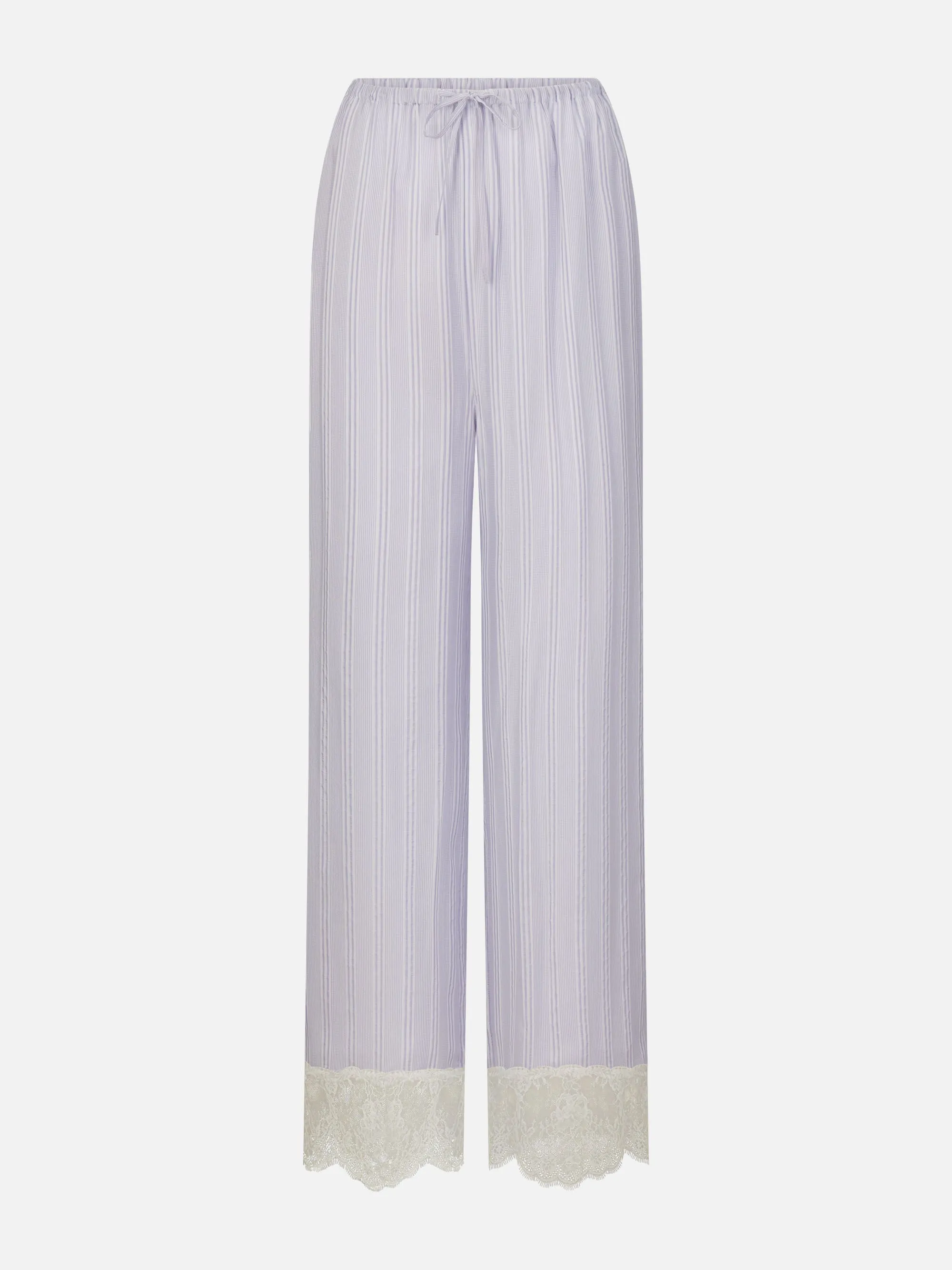 The Stripe Lace Lounge Pant -- Chambray Multi sold by Frame Denim