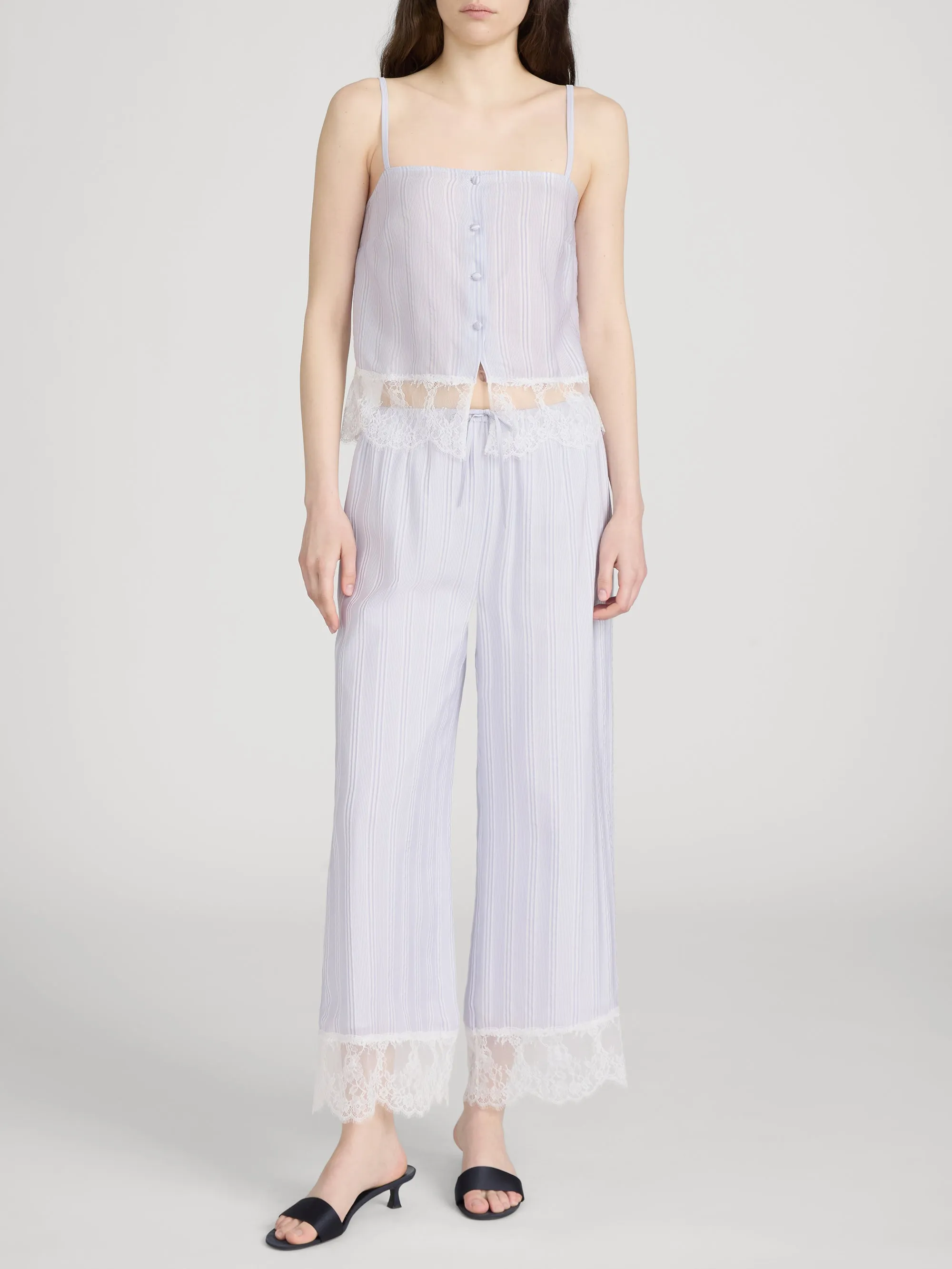 The Stripe Lace Cami -- Chambray Multi sold by Frame Denim product image thumbnail 2