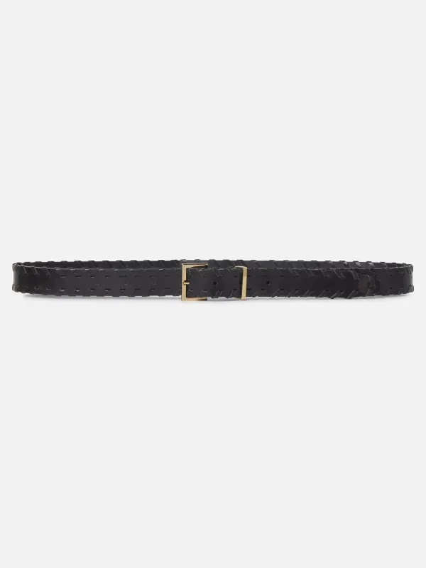 The Whipstitch Belt -- Black made by Frame Denim