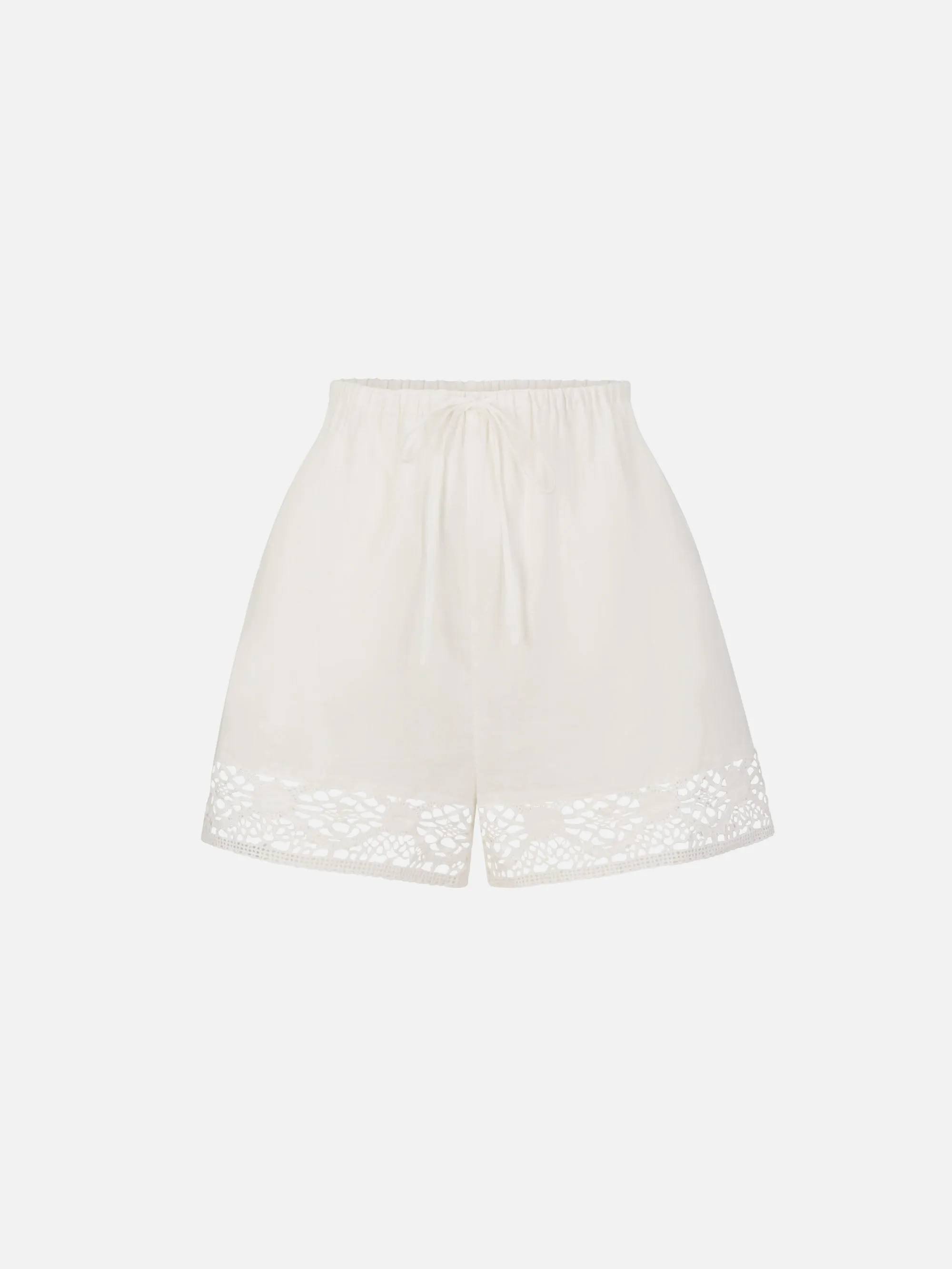 The Heirloom Lace Short -- White sold by Frame Denim