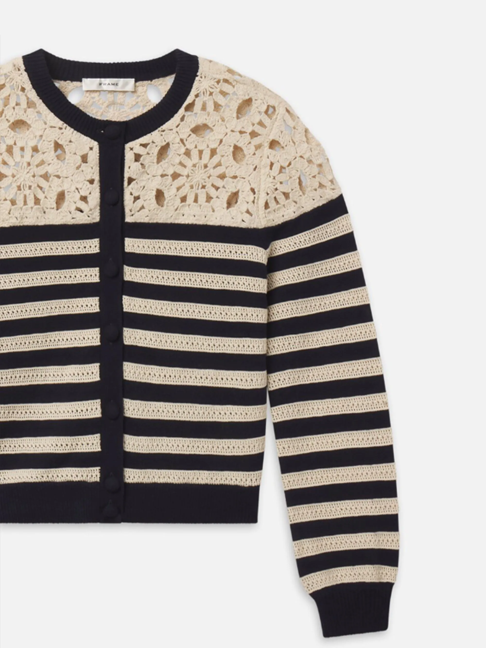 The Crochet Captain Cardigan -- Cream Multi sold by Frame Denim product image thumbnail 2