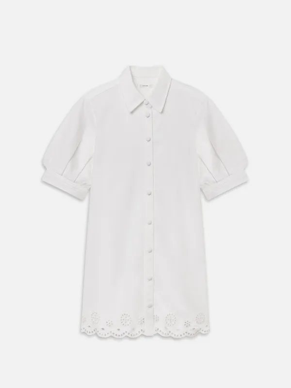 The Eyelet Play Dress -- White made by Frame Denim