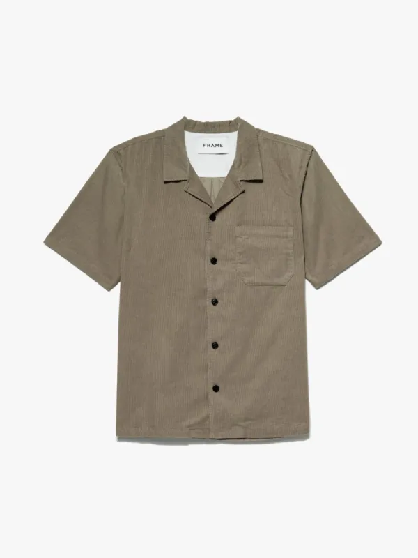 Light Weight Cord Camp Collar Shirt -- Dark Beige sold by Frame Denim