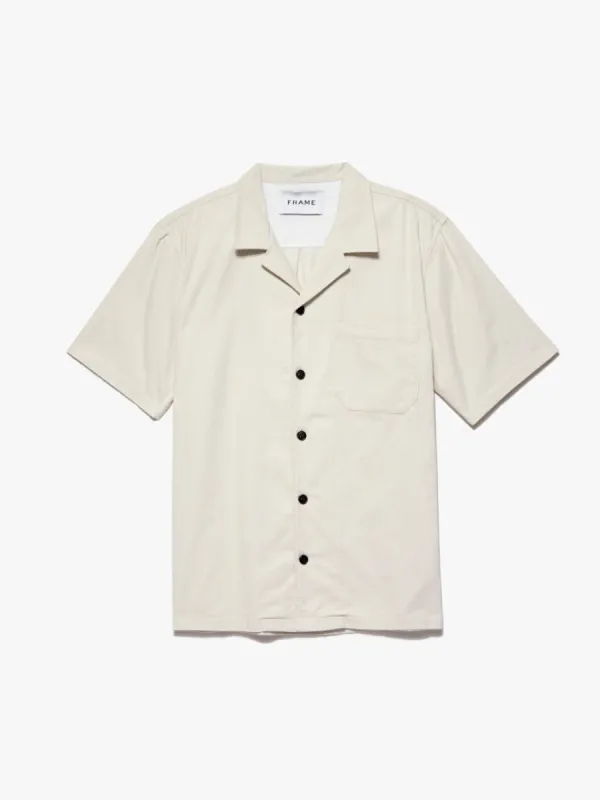Light Weight Cord Camp Collar Shirt -- White Beige sold by Frame Denim