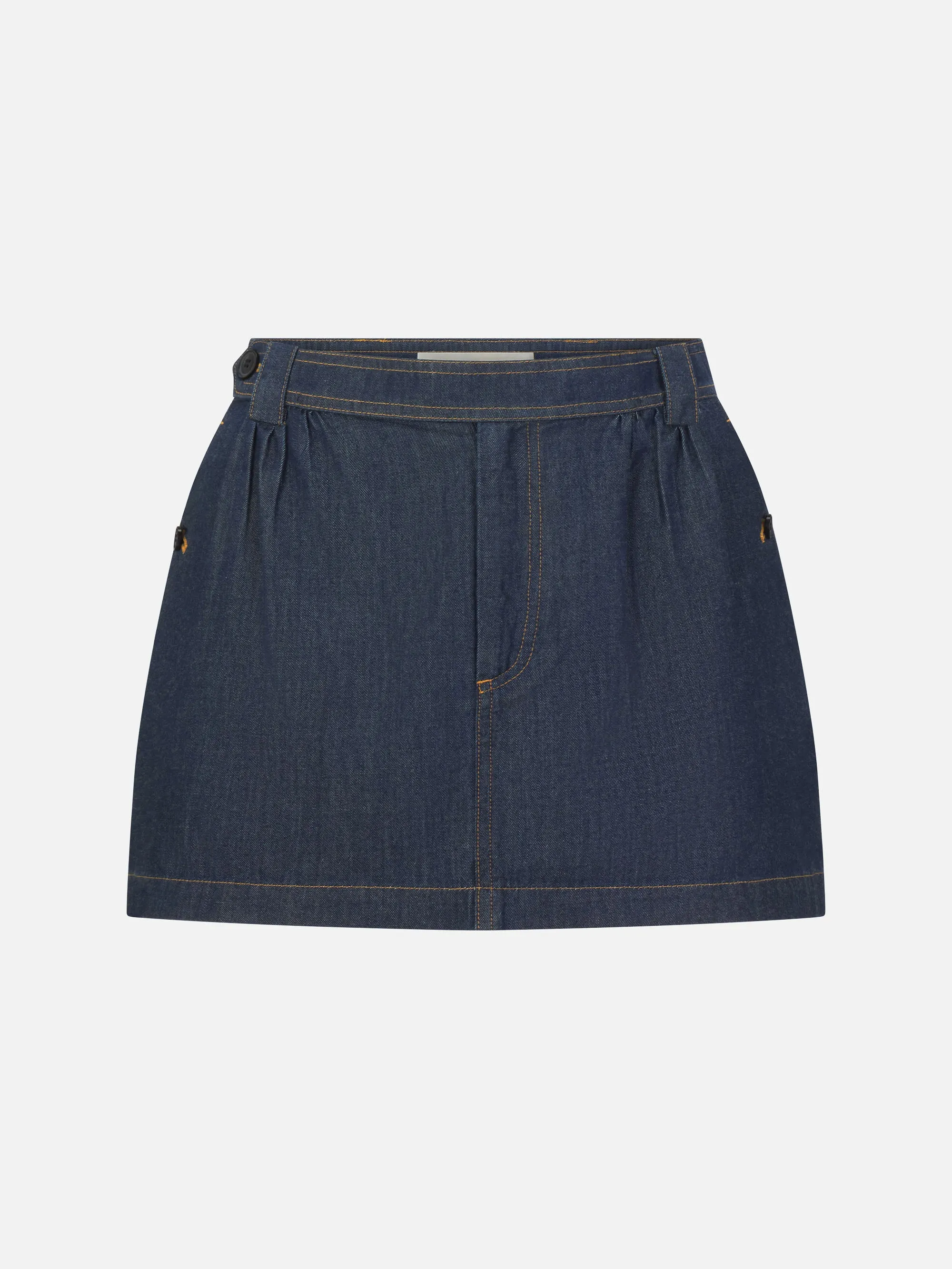 The Denim Utility Skirt -- Rinse sold by Frame Denim