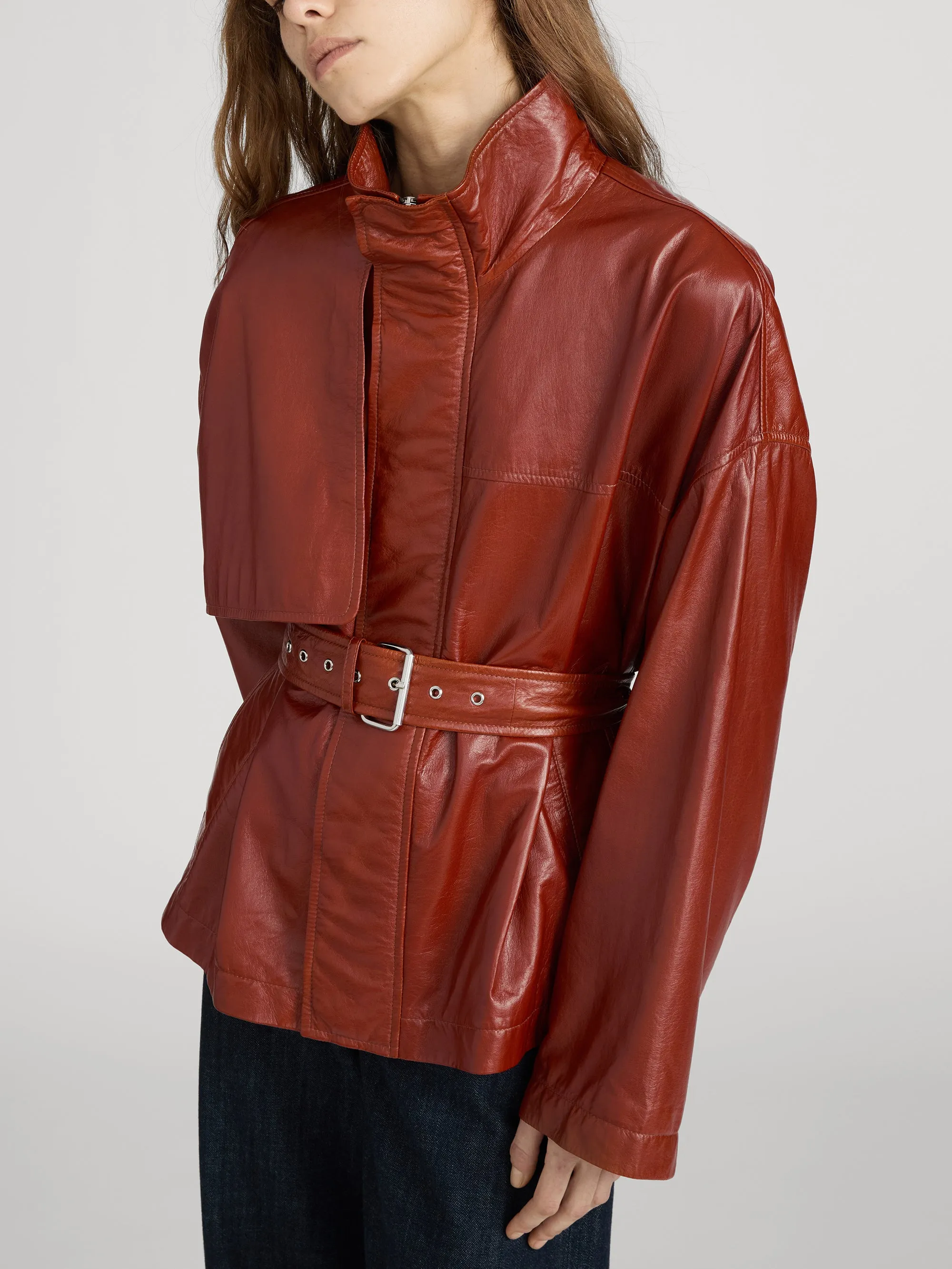The Paper Leather Trench -- Rust sold by Frame Denim product image thumbnail 4